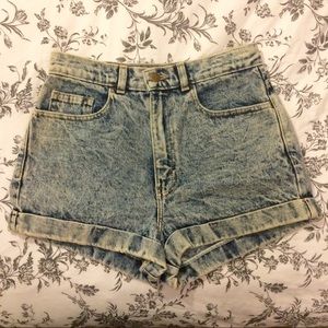 *SOLD* AA High Waisted Acid-Wash Shorts